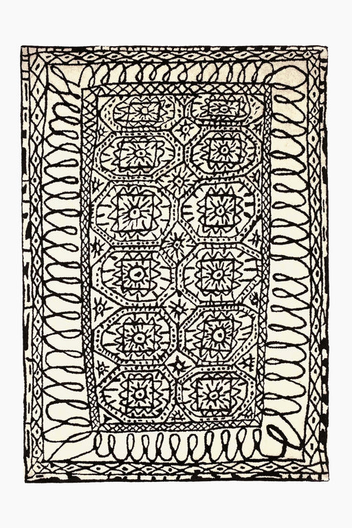 Black on White Estambul Rug - Hand Tufted - 100% New Zealand wool - nanimarquina