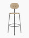 The Afteroom Bar Chair Plus, Veneer in Natural Oak with a light wood seat and backrest on a slender black frame.
