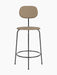 Afteroom Counter Chair Plus, featuring light brown upholstered seat and backrest on a thin black metal frame.