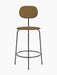 Front view of the Afteroom Counter Chair Plus, Fully Upholstered, with brown textured upholstery and a slim, black frame.