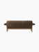 Back view of the Brasilia Sofa, upholstered in textured brown sheepskin, featuring a low back and a natural light oak frame.