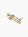 The Candle Care Kit in a brass finish, including a wick trimmer, a snuffer, and a dipper, isolated on a black background.