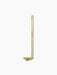 The Clip Candle Holder for walls, in brass, seen from an angle. It has a tall, slender design with a looped handle.