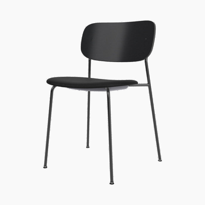 Co Dining Chair, upholstered seat, Black Frame - Sierra 1001