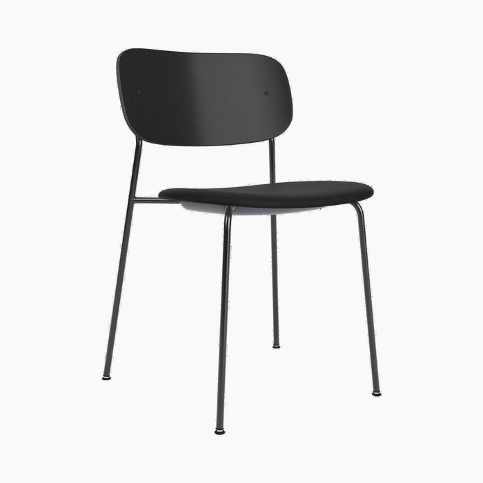 Co Dining Chair, upholstered seat, Black Frame - Sierra 1001