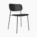 Co Dining Chair, upholstered seat, Black Frame - Sierra 1001