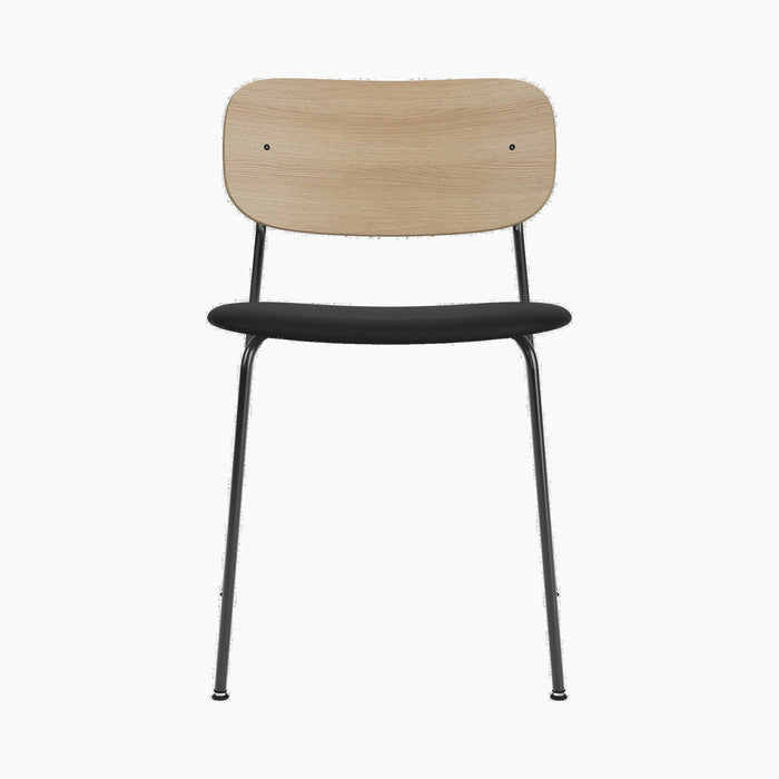 Co Dining Chair, upholstered seat, Black Frame - Sierra 1001
