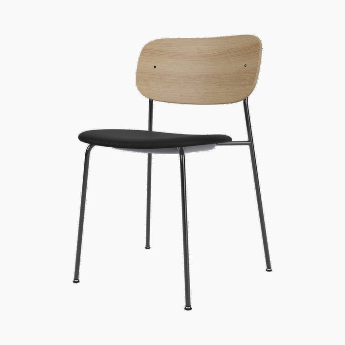 Co Dining Chair, upholstered seat, Black Frame - Sierra 1001