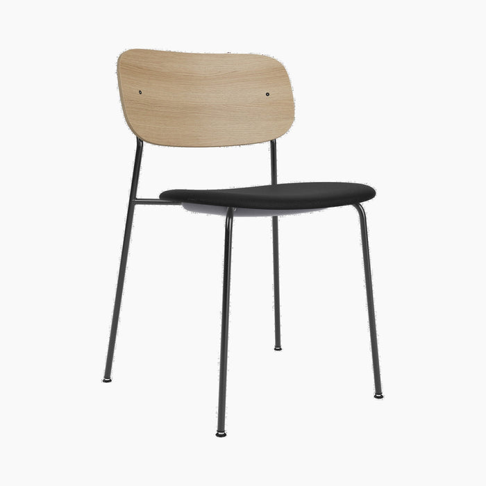 Co Dining Chair, upholstered seat, Black Frame - Sierra 1001