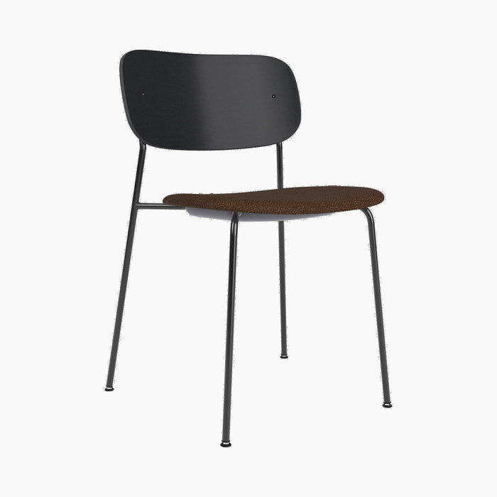 Co Dining Chair, upholstered seat, Black Frame - Audo Bouclé 07