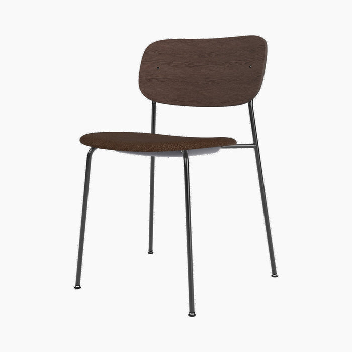 Co Dining Chair, upholstered seat, Black Frame - Audo Bouclé 07