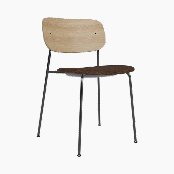 Co Dining Chair, upholstered seat, Black Frame - Audo Bouclé 07