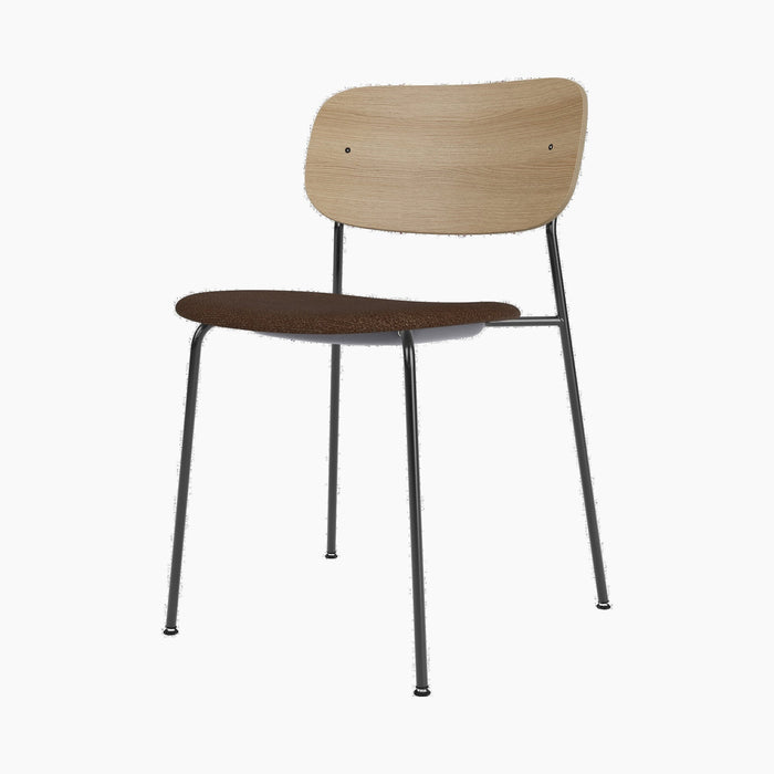 Co Dining Chair, upholstered seat, Black Frame - Audo Bouclé 07