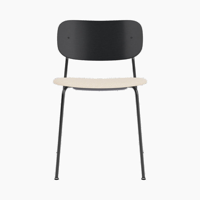 Co Dining Chair, upholstered seat, Black Frame - Logan Jasmin
