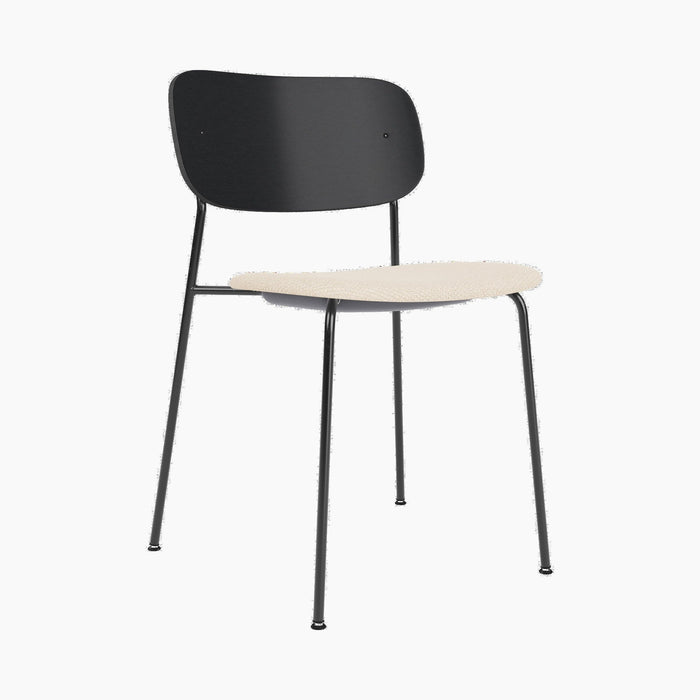 Co Dining Chair, upholstered seat, Black Frame - Logan Jasmin