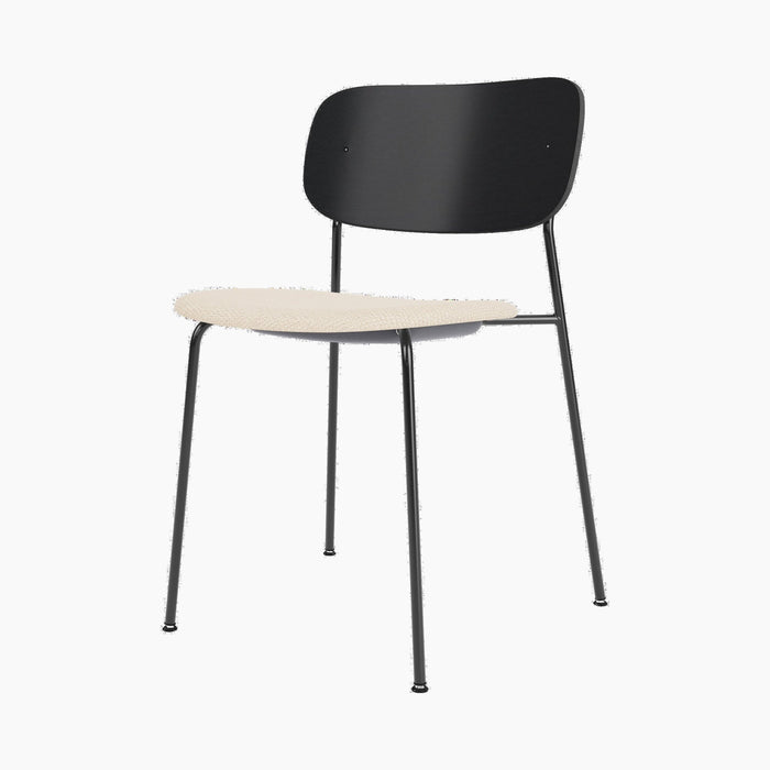Co Dining Chair, upholstered seat, Black Frame - Logan Jasmin