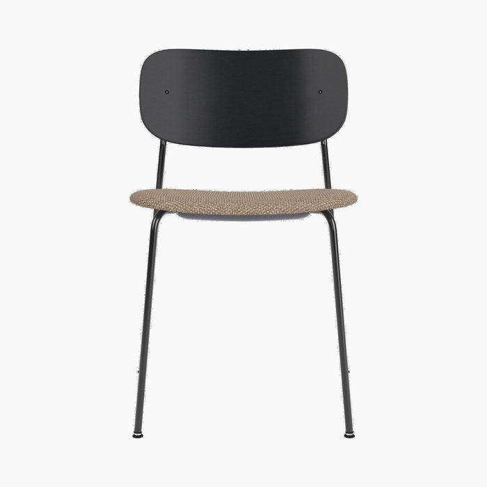 Co Dining Chair, upholstered seat, Black Frame - Logan Flint