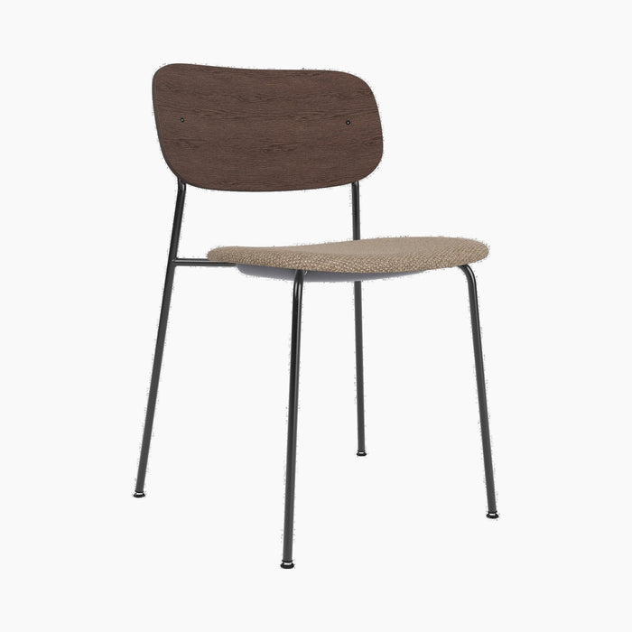 Co Dining Chair, upholstered seat, Black Frame - Logan Flint