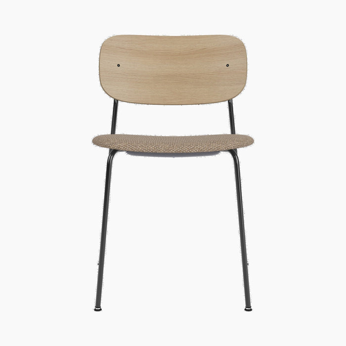 Co Dining Chair, upholstered seat, Black Frame - Logan Flint