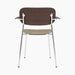 Co Dining Chair, upholstered seat with armrest, Chrome - Dark Stained Oak | Audo Bouclé 02