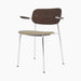 Co Dining Chair, upholstered seat with armrest, Chrome - Dark Stained Oak | Audo Bouclé 02