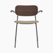 Co Dining Chair, upholstered seat with armrest, Black Frame - Dark Stained Oak | Audo Bouclé 02