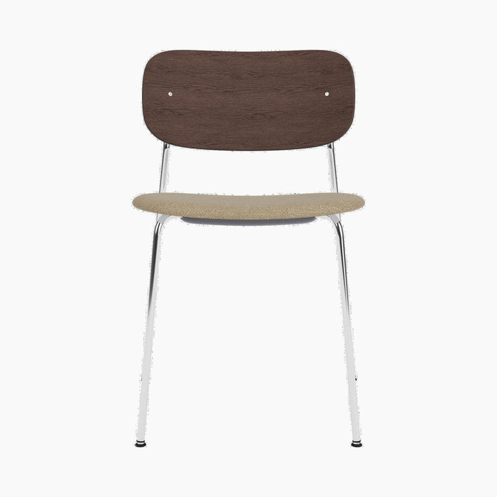 Co Dining Chair, upholstered seat, Chrome - Audo Bouclé 02
