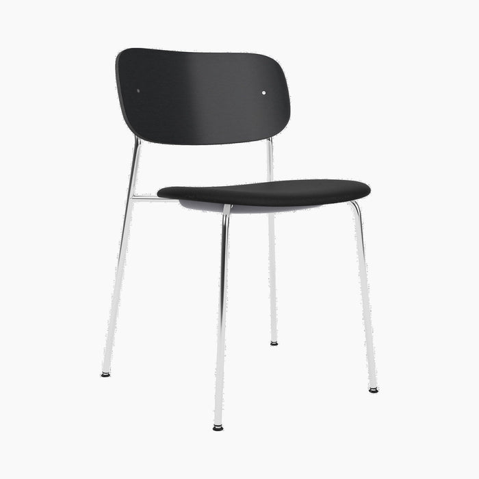 Co Dining Chair, upholstered seat, Chrome - Sierra 1001