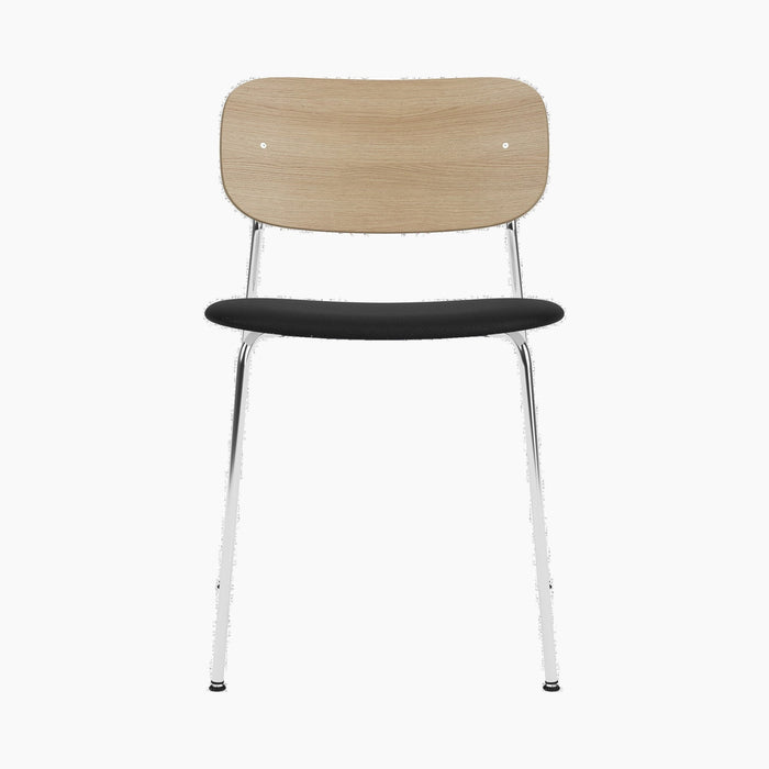Co Dining Chair, upholstered seat, Chrome - Sierra 1001