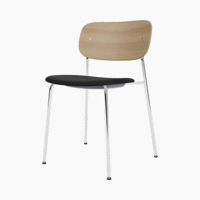 Co Dining Chair, upholstered seat, Chrome - Sierra 1001