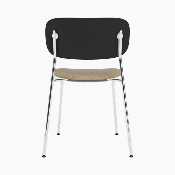 Co Dining Chair, upholstered seat, Chrome - Audo Bouclé 02