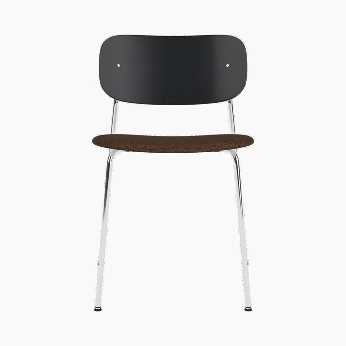 Co Dining Chair, upholstered seat, Chrome - Audo Bouclé 07