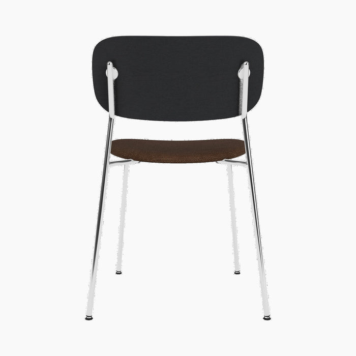 Co Dining Chair, upholstered seat, Chrome - Audo Bouclé 07