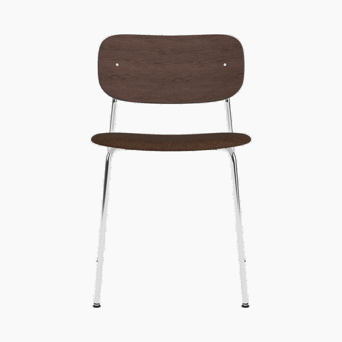 Co Dining Chair, upholstered seat, Chrome - Audo Bouclé 07
