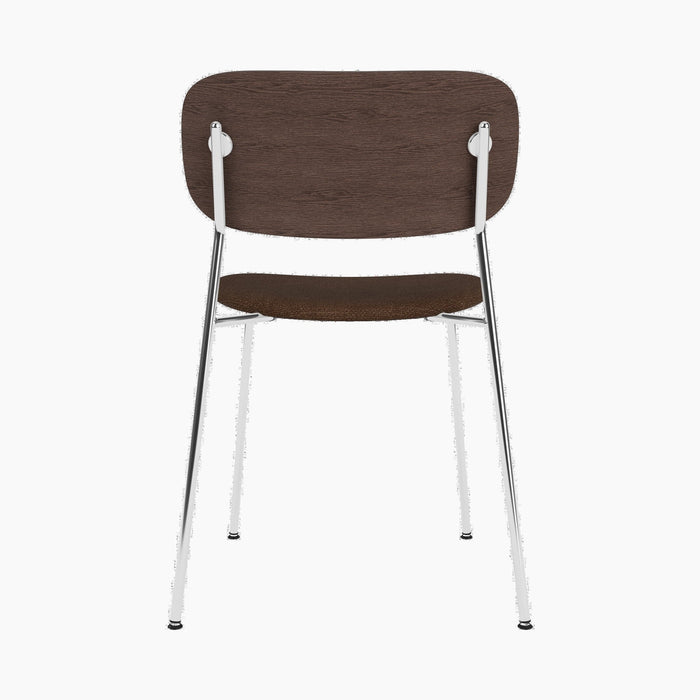 Co Dining Chair, upholstered seat, Chrome - Audo Bouclé 07