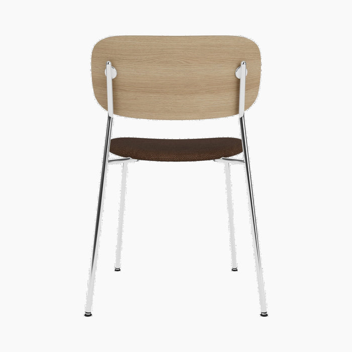 Co Dining Chair, upholstered seat, Chrome - Audo Bouclé 07