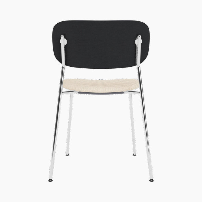 Co Dining Chair, upholstered seat, Chrome - Logan Jasmine