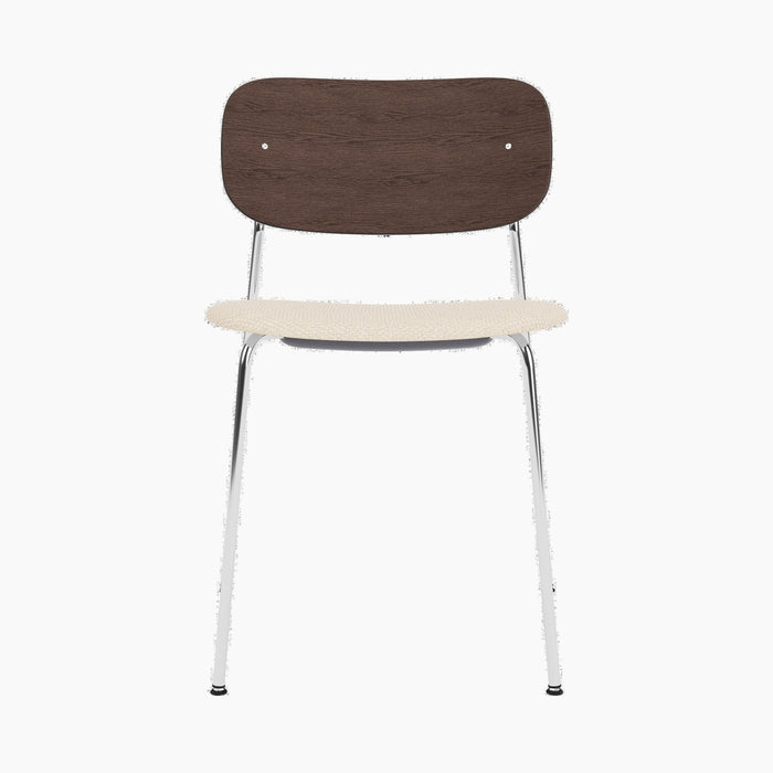 Co Dining Chair, upholstered seat, Chrome - Logan Jasmine