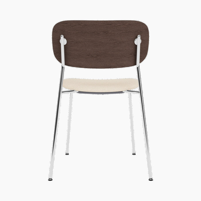 Co Dining Chair, upholstered seat, Chrome - Logan Jasmine