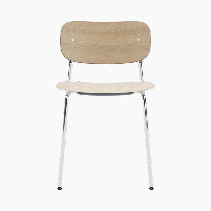 Co Dining Chair, upholstered seat, Chrome - Logan Jasmine