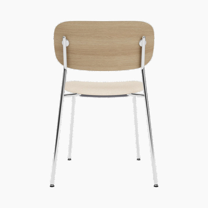 Co Dining Chair, upholstered seat, Chrome - Logan Jasmine