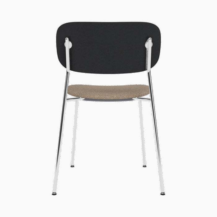 Co Dining Chair, upholstered seat, Chrome - Logan Flint