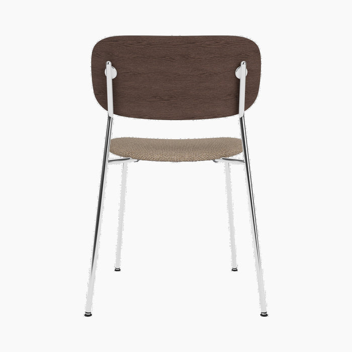 Co Dining Chair, upholstered seat, Chrome - Logan Flint