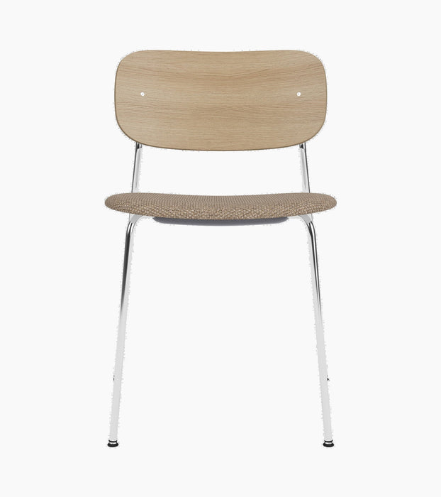 Co Dining Chair, upholstered seat, Chrome - Logan Flint
