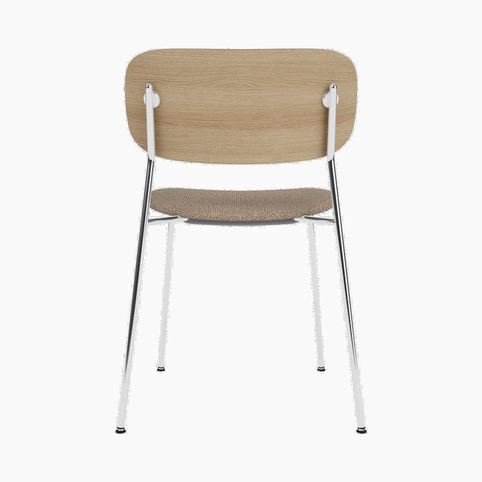 Co Dining Chair, upholstered seat, Chrome - Logan Flint