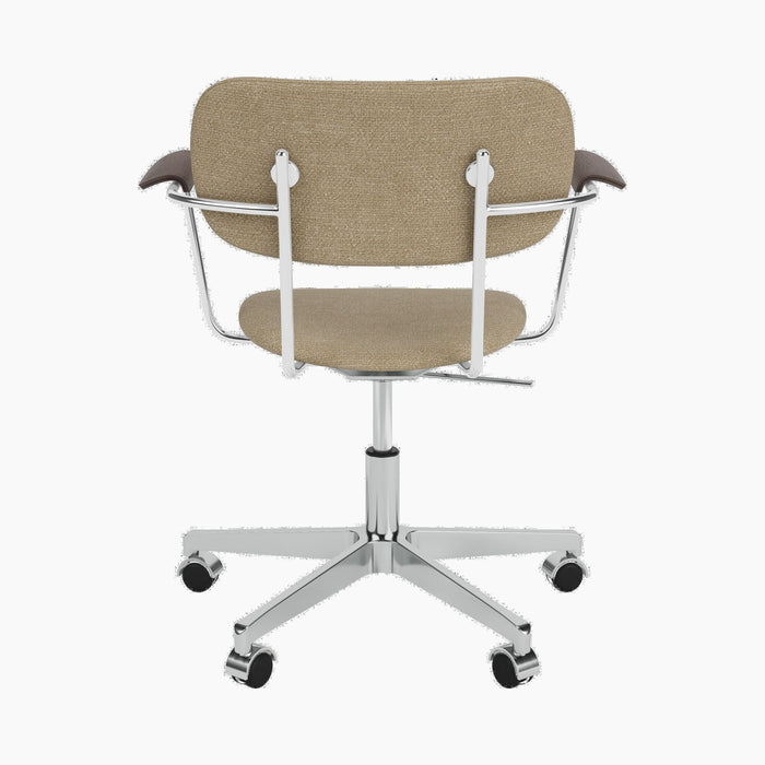 Co Task Chair, Fully Upholstered w/armrest, Aluminium base - Audo Bouclé 02