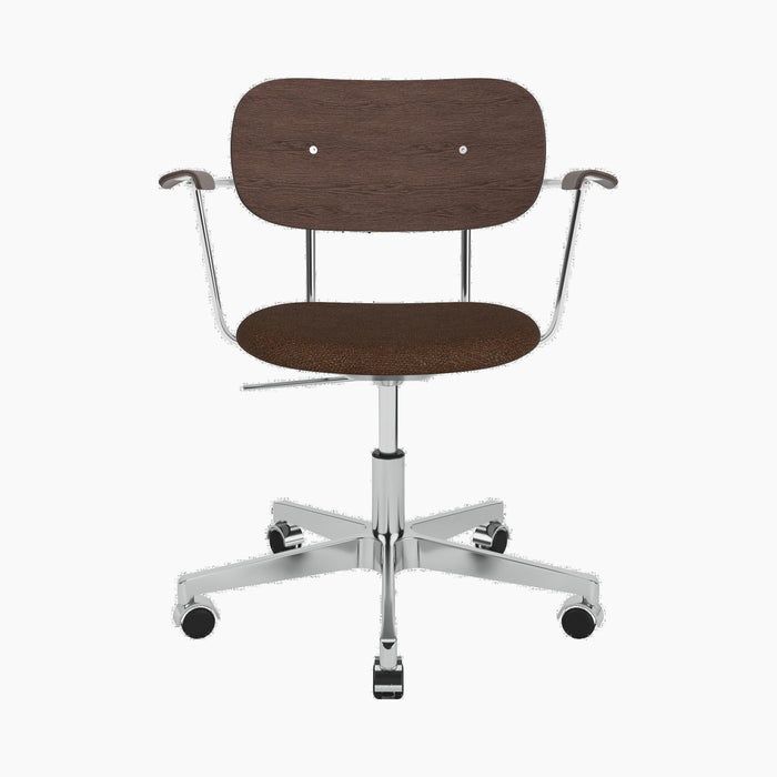 Co Task Chair, Fully Upholstered w/armrest, Aluminium base - Audo Bouclé 07