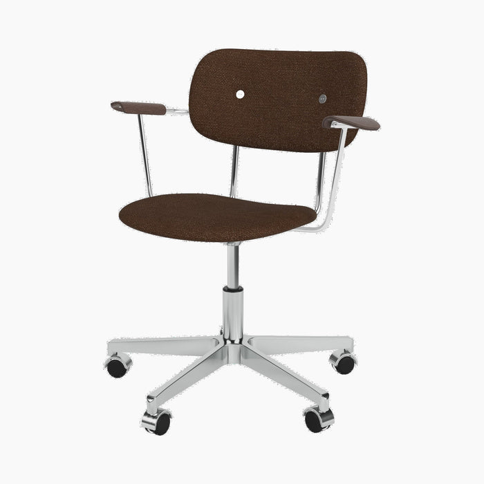 Co Task Chair, Fully Upholstered w/armrest, Aluminium base - Audo Bouclé 07