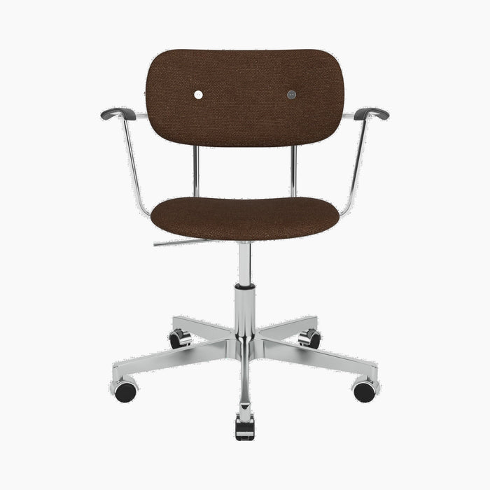 Co Task Chair, Fully Upholstered w/armrest, Aluminium base - Audo Bouclé 07