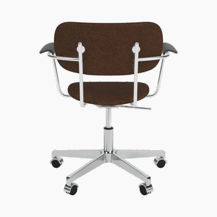 Co Task Chair, Fully Upholstered w/armrest, Aluminium base - Audo Bouclé 07